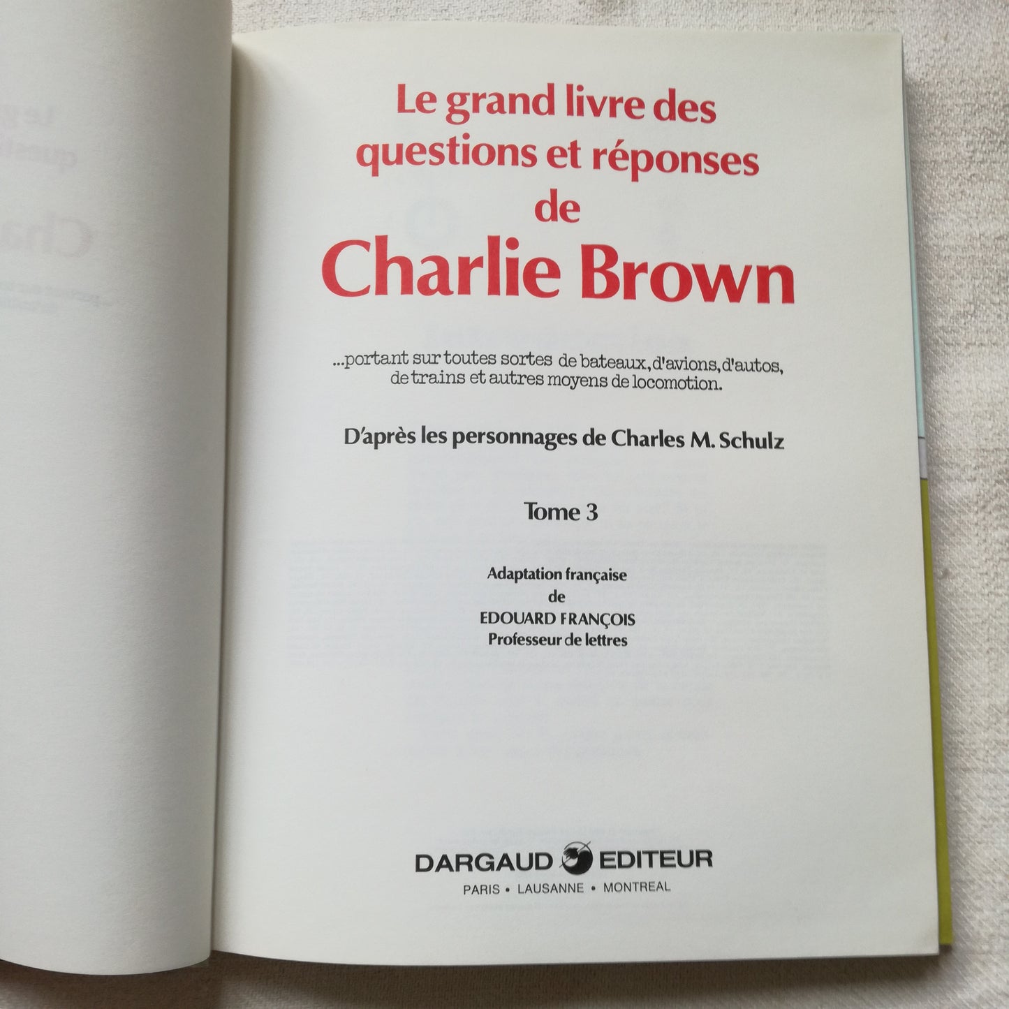 Livre jeunesse Charlie Brown Dargaud