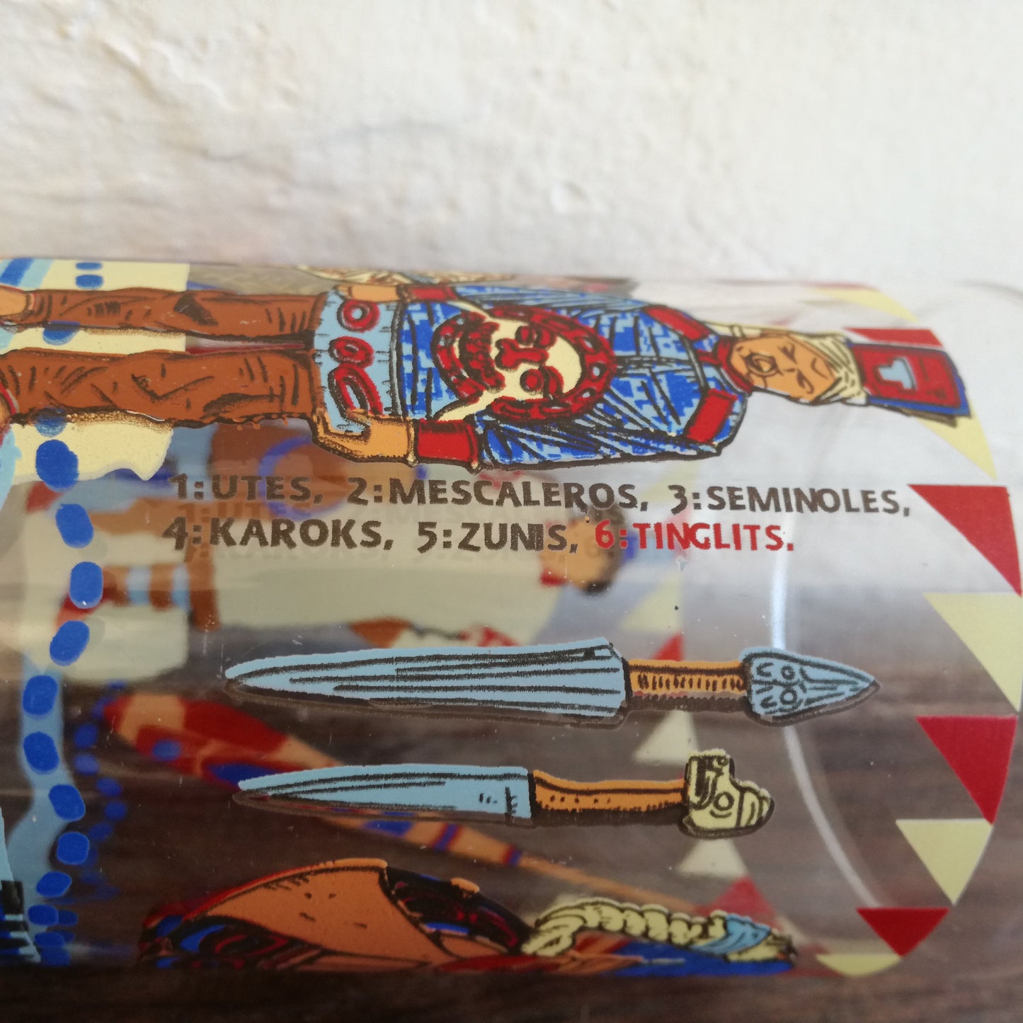 Verre Peuples amérindiens VMC (Verreries mécaniques champenoises)