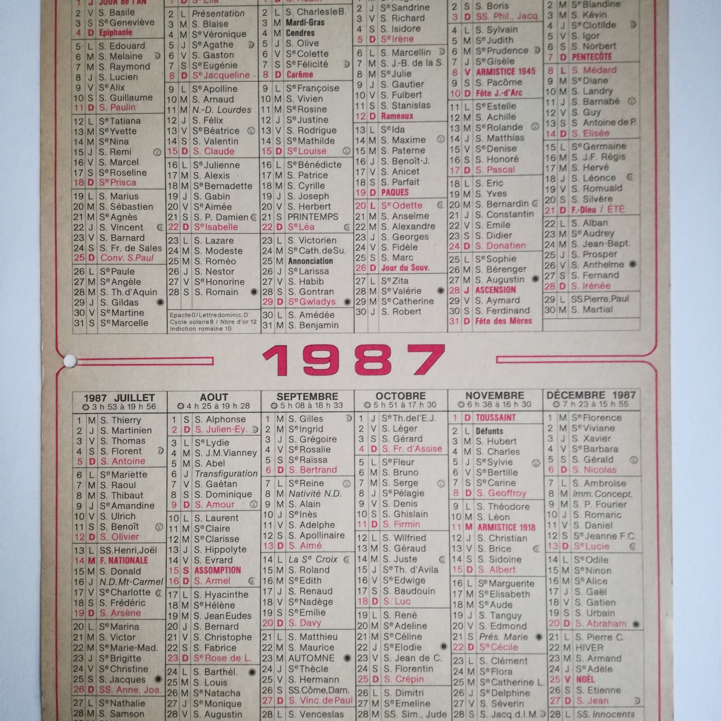 Calendrier / Almanach La maison du papier