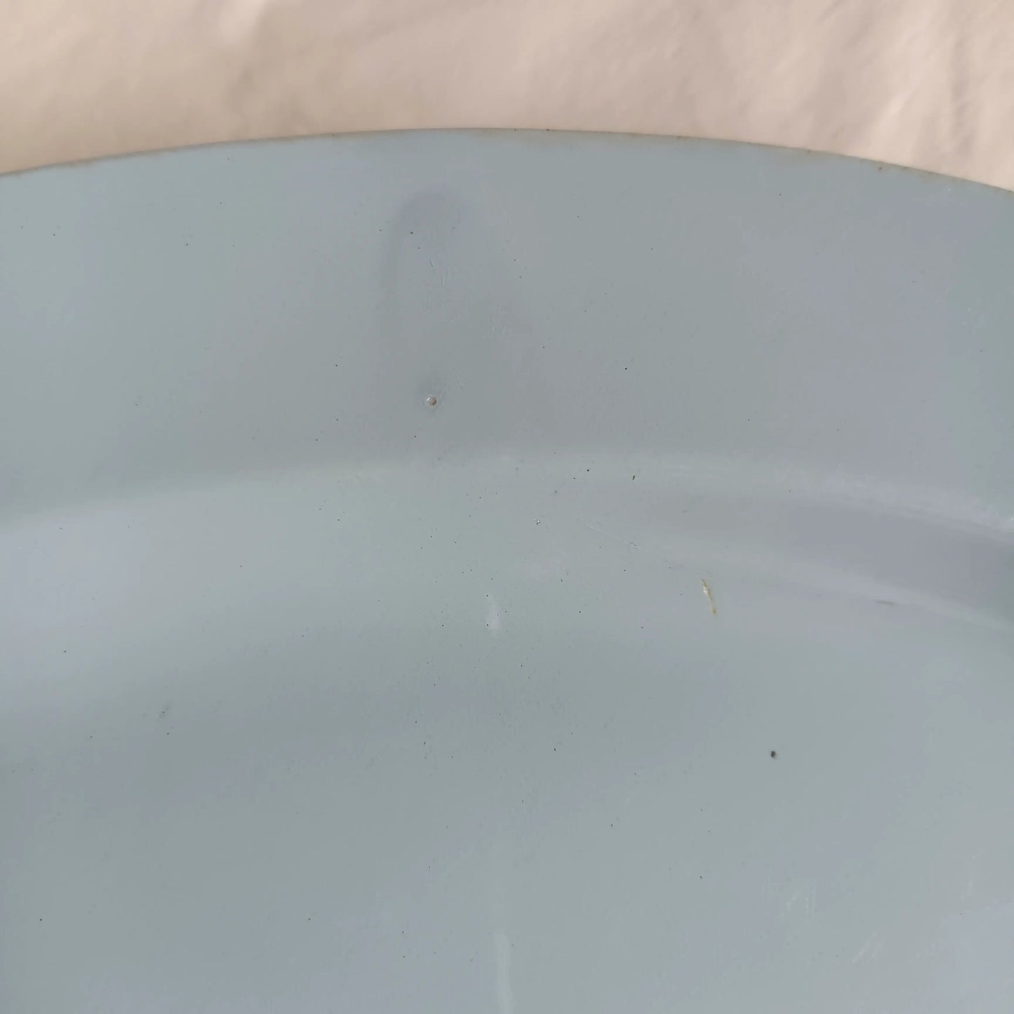 Oval dish in Pexonne earthenware FF Fenal Frères light blue