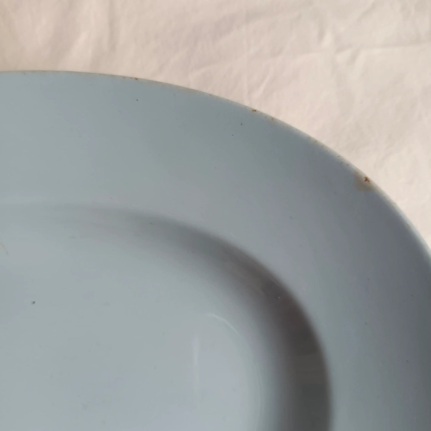 Oval dish in Pexonne earthenware FF Fenal Frères light blue