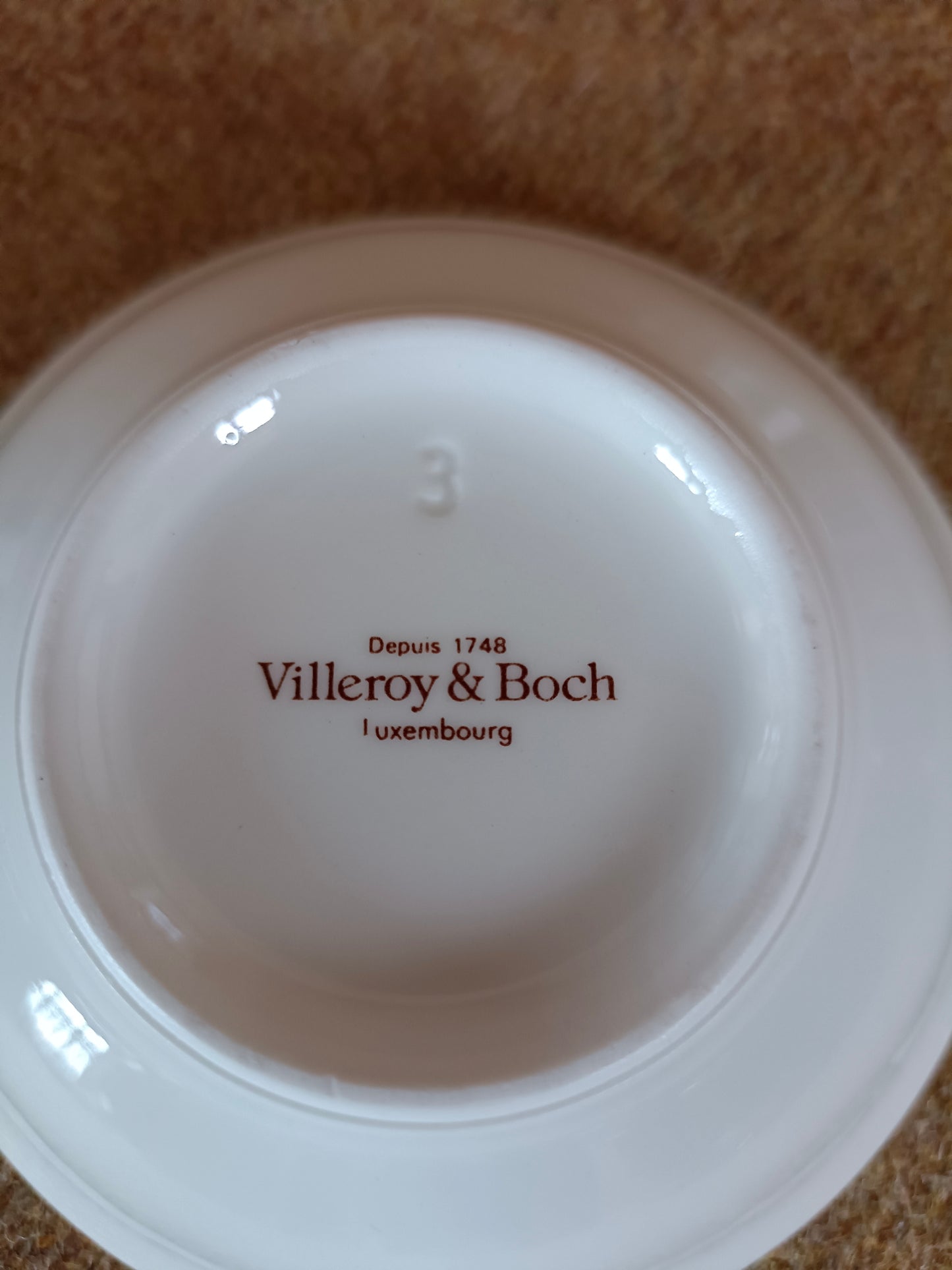 Cendrier publicitaire restaurant Goumard, porcelaine Villeroy & Boch