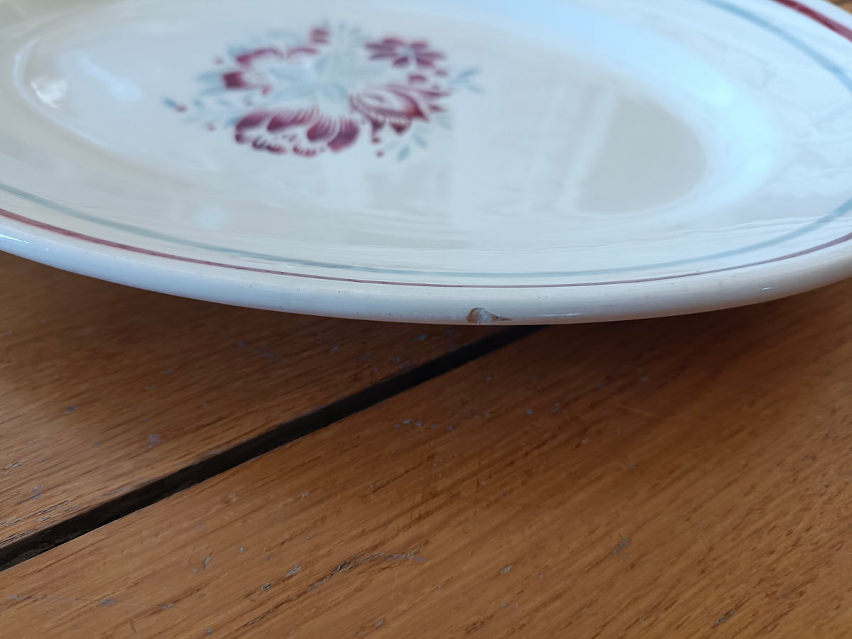Plat ovale en faïence de Badonviller, modèle "Berger"