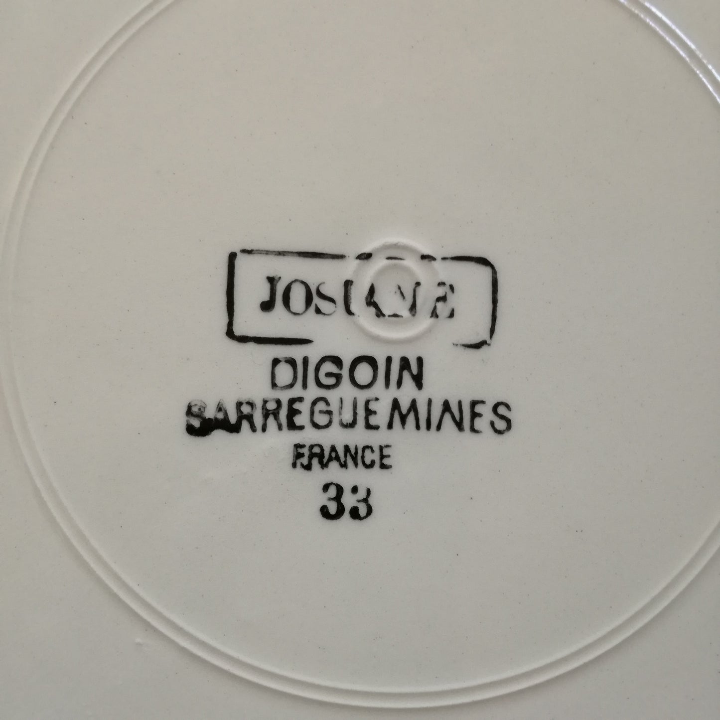 Plat Josiane Digoin & Sarreguemines