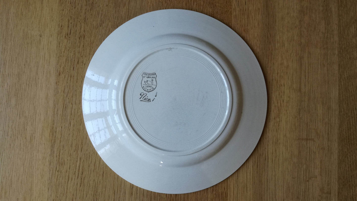 Assiette - grande plate Nice Céranord - Saint Amand