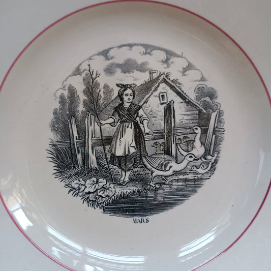 Assiette parlante Les mois de l'année Pexonne - FF (Fenal Frères)