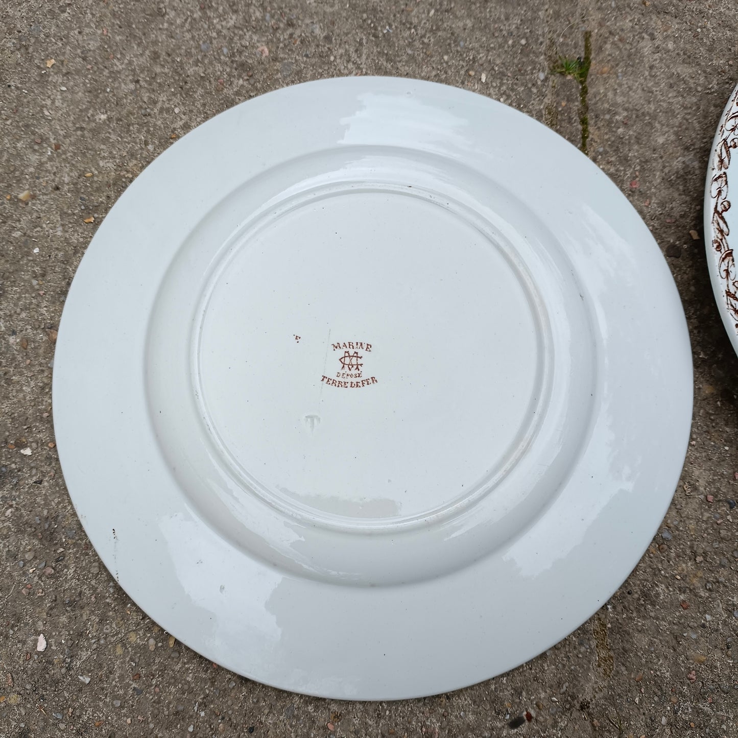 Assiette - grande plate Marine Creil & Montereau