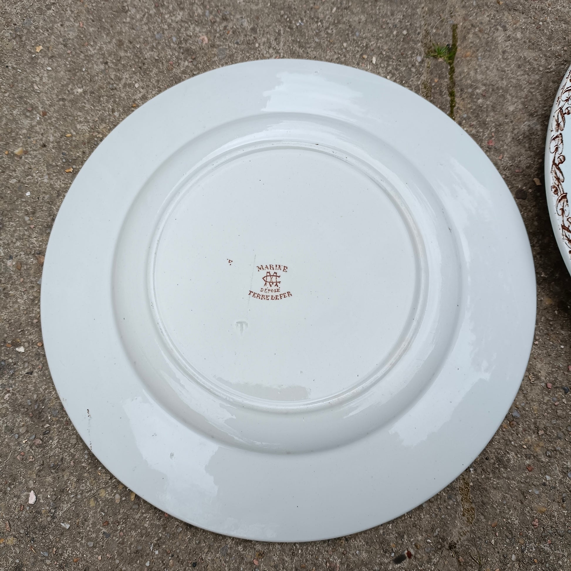 Assiette - grande plate Marine Creil & Montereau