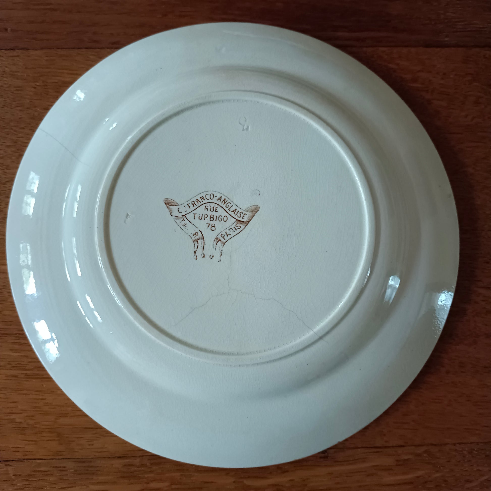 Assiette - grande plate  Compagnie Franco-Anglaise
