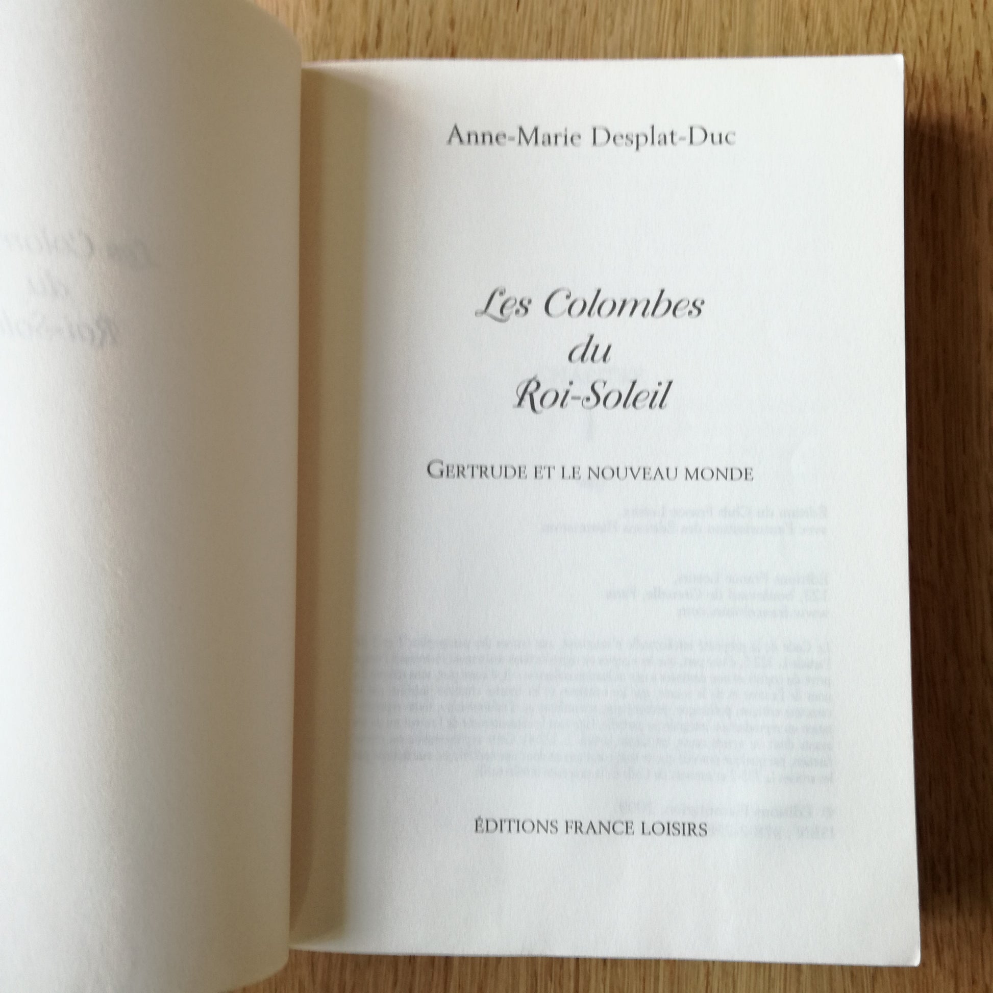 Livre jeunesse Les Colombes du Roi-Soleil Flammarion