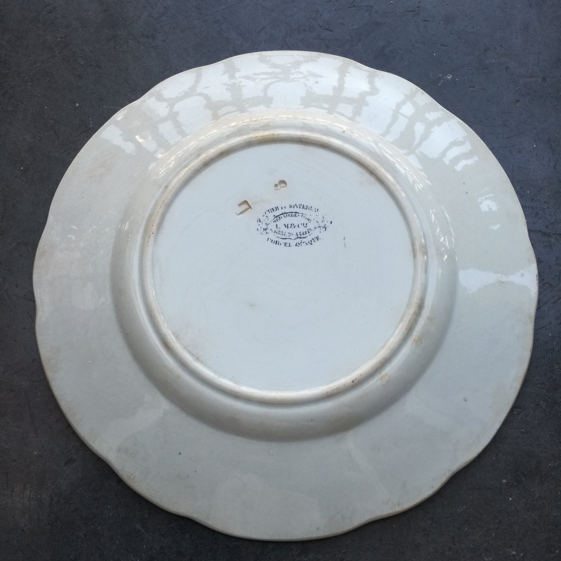 Assiette parlante Paul et Virginie Creil & Montereau