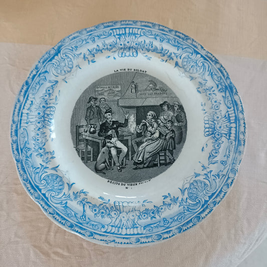 Assiette parlante La vie du soldat Gien