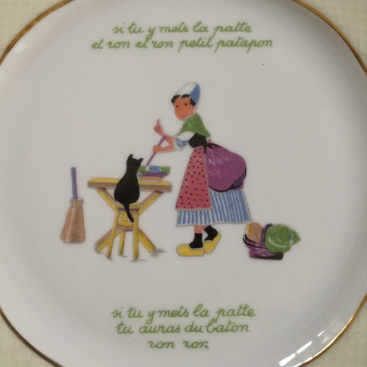 Assiette parlante  Limoges - Bernardaud