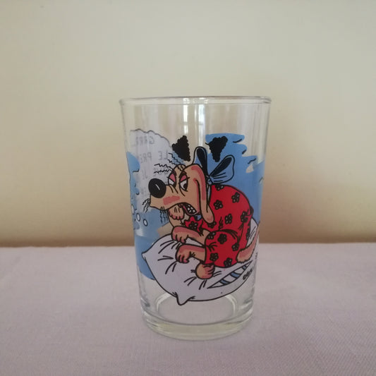 Verre Bob le chien intello VMC (Verreries mécaniques champenoises)