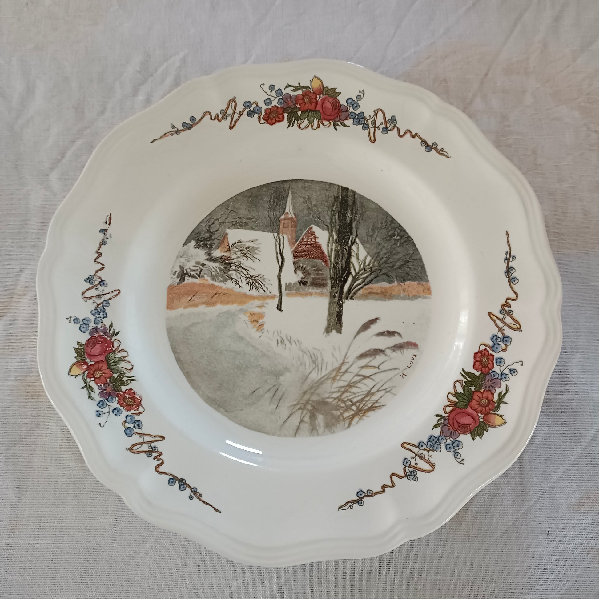 Assiette - grande plate Obernai Sarreguemines