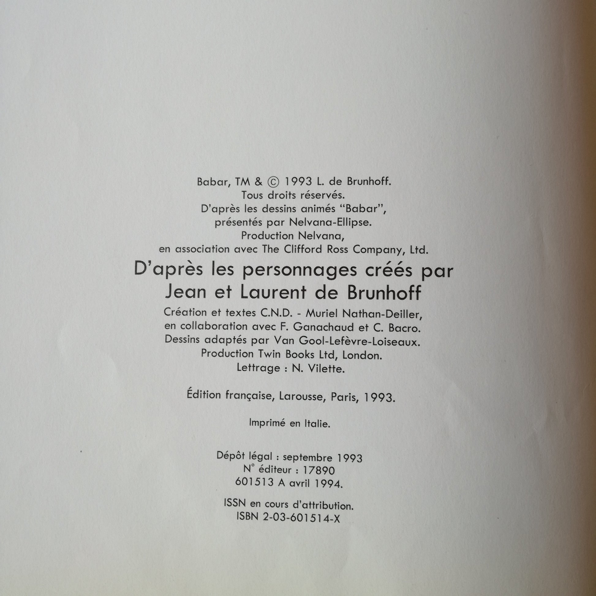 Livre jeunesse Encyclopédie Babar Larousse