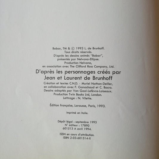 Livre jeunesse Encyclopédie Babar Larousse