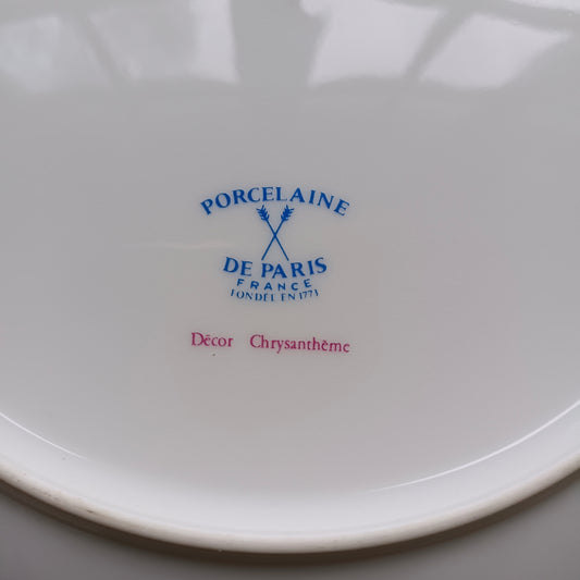 Plat Chrysanthème Porcelaine de Paris