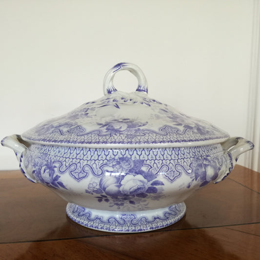 Soupière à motif floral violet, FB  B & Cie