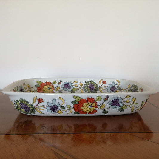 Plat à gratin à fleurs, Porcelaine de Paris
