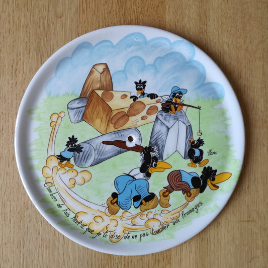 Plateau à fromage Heckle & Jeckle, Porcelaine française