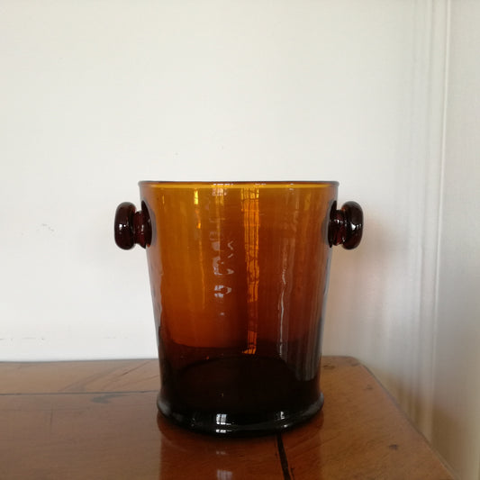 Seau à glaçons en verre marron