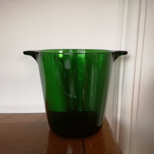 Grand seau à glace en verre trempé vert