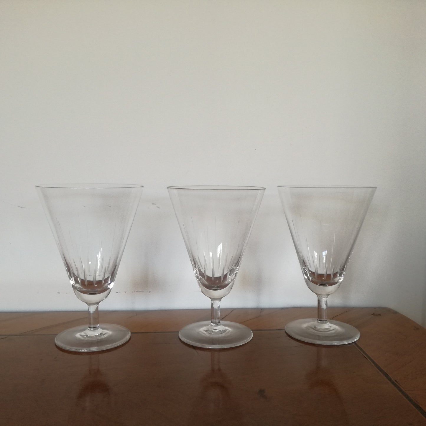 3 flûtes à champagne en cristal à forme tulipe