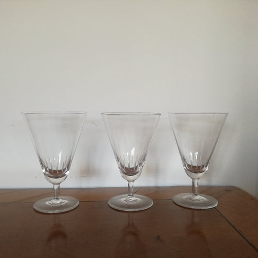 3 flûtes à champagne en cristal à forme tulipe