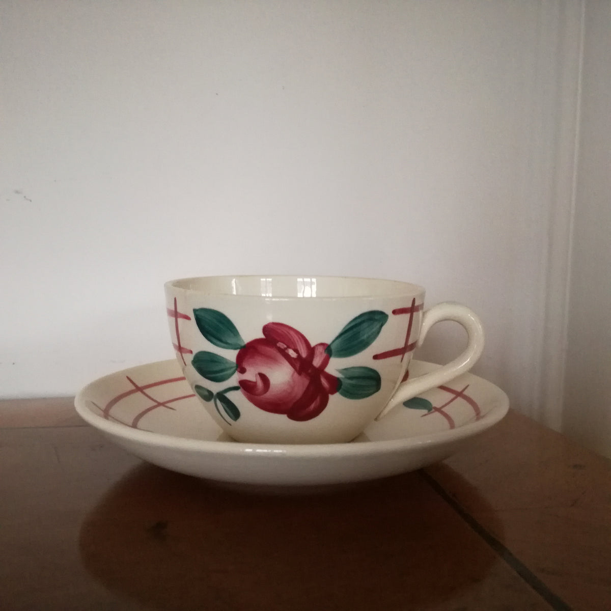 Tasse & soucoupe, modèle "Beauséjour", Sarreguemines