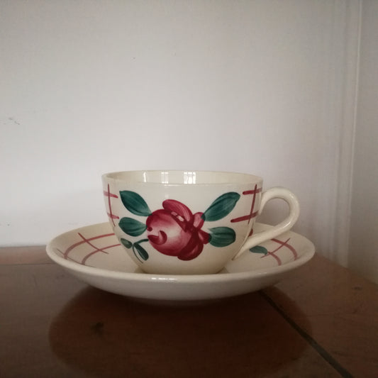 Tasse & soucoupe, modèle "Beauséjour", Sarreguemines