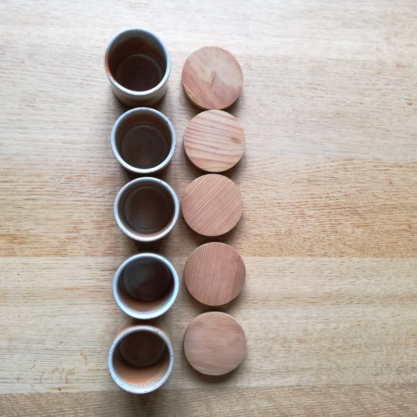 5 petits pots à épices en grès, Grès du Marais