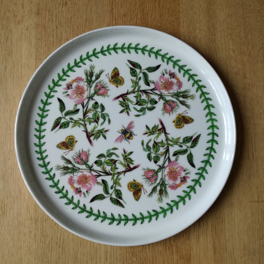 Plateau à décor d'églantines & de papillons, Susan Williams-Ellis pour Portmeirion