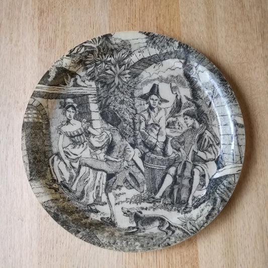 Plateau rond en fibre de verre, villageois en fête