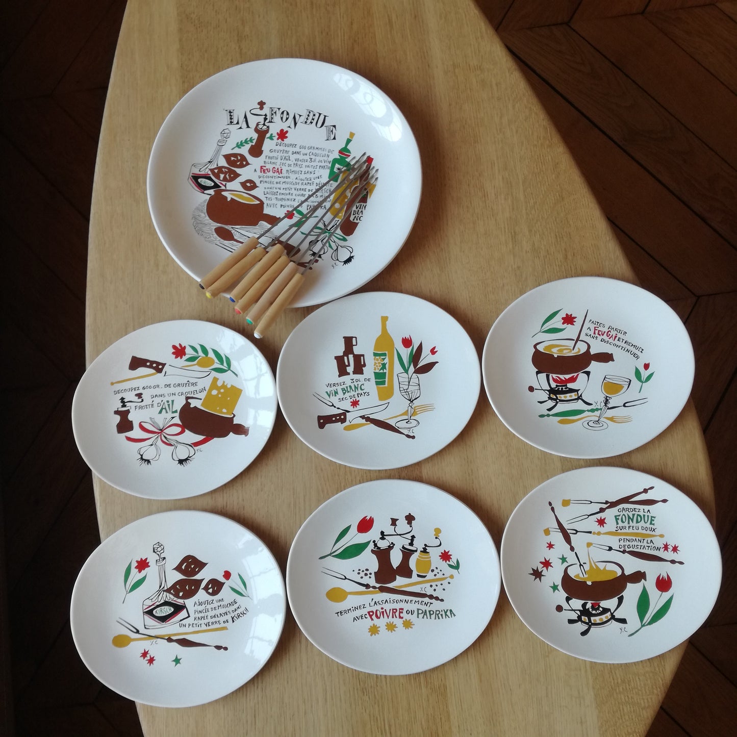 Service à fondue complet, modèle "Thonon", Salins