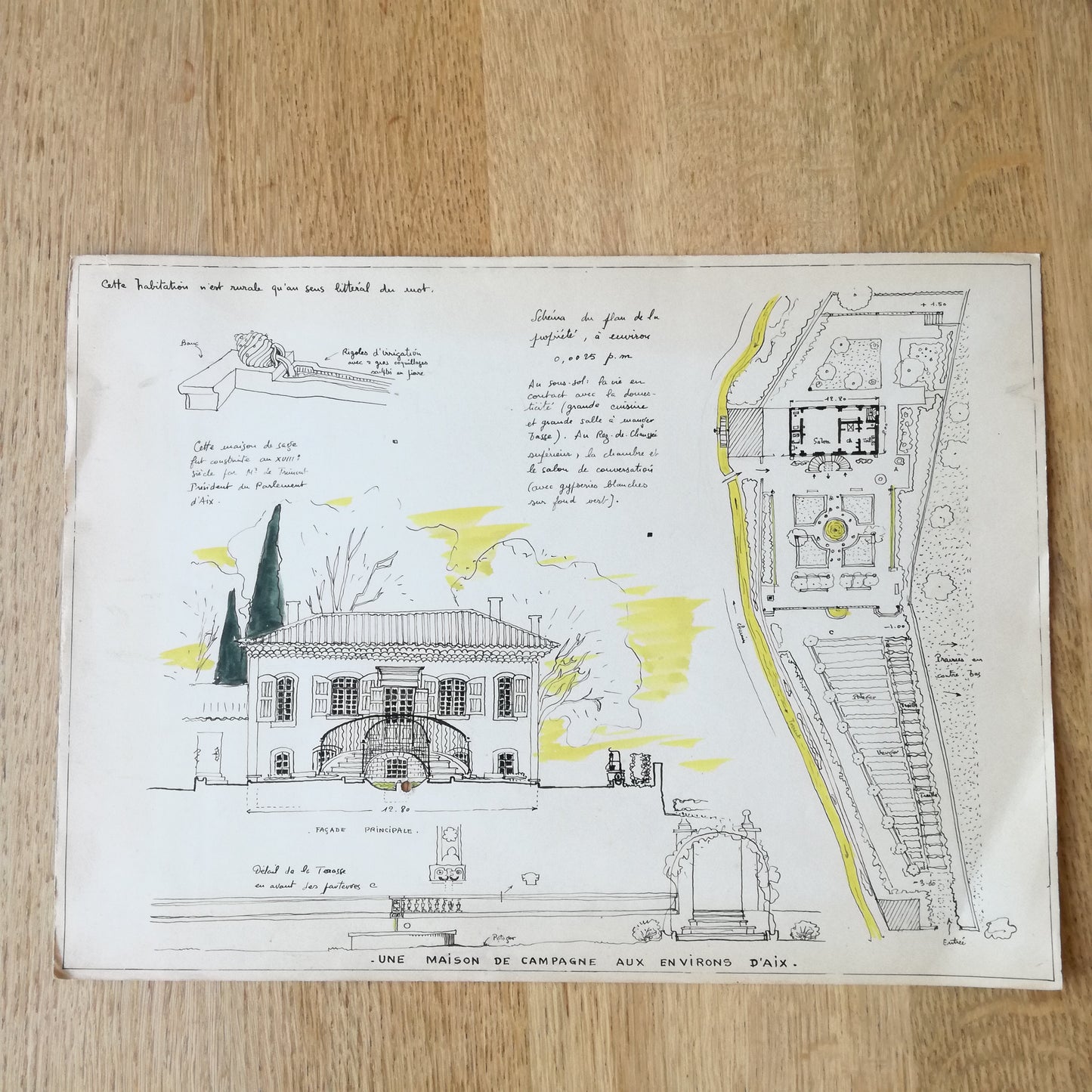 Planche d'architecture, Une habitation rurale