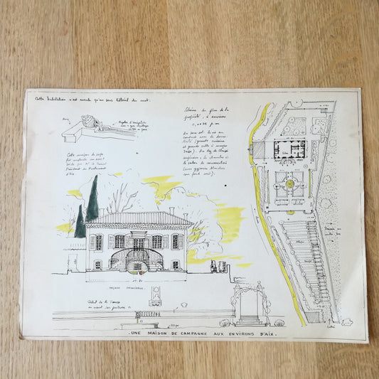 Planche d'architecture, Une habitation rurale