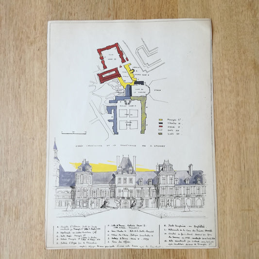 Planche d'architecture, Fontainebleau. Évolution historique
