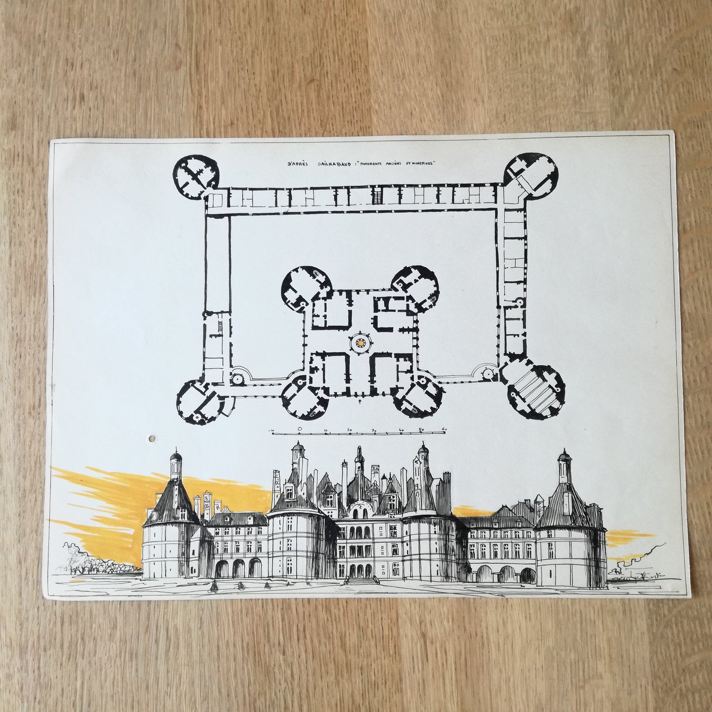 Planche d'architecture, Le château de Chambord