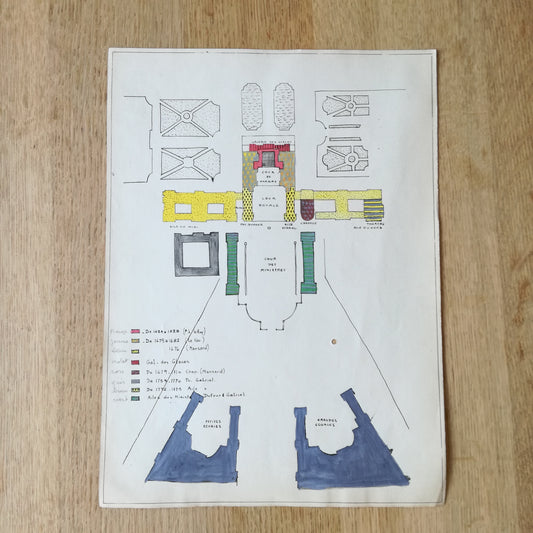 Planche d'architecture, Versailles - Évolution historique