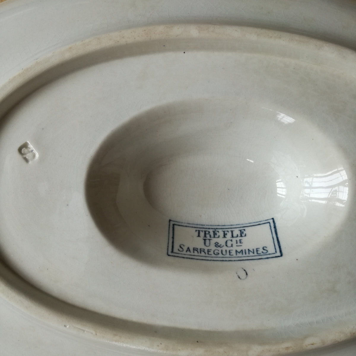 Saucière, modèle "Trèfle", U & C Sarreguemines