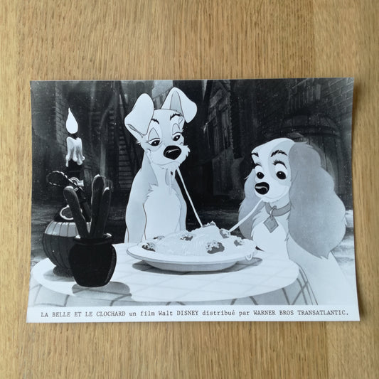 Photo du dessin animé "La Belle et le Clochard", Walt Disney, 1955