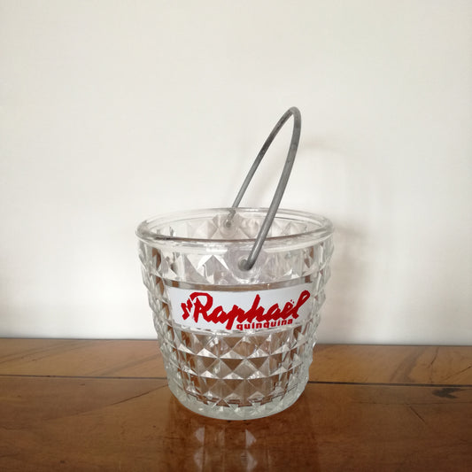 Seau à glaçons publicitaire en verre, "St Raphaël Quinquina", BVB