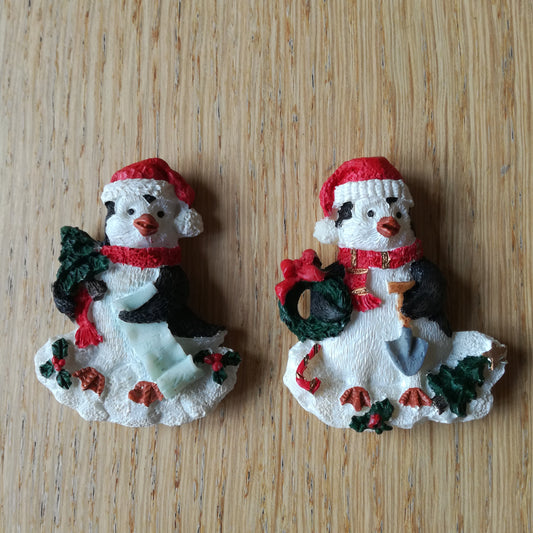 Magnets 2 pingouins et leur bonnet de père Noël
