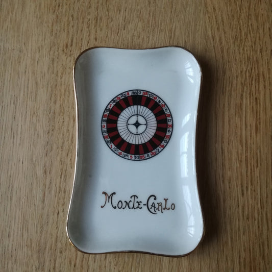 Petit vide-poches ou cendrier de table publicitaire du casino de Monte-Carlo (roulette) Limoges