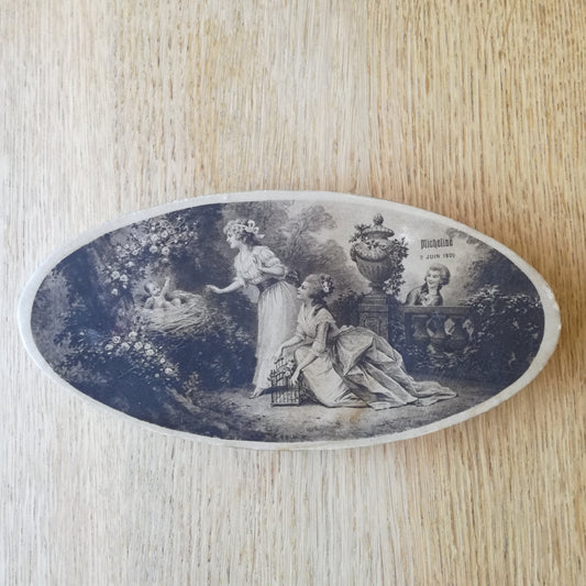 Boîte de baptême pour dragées ou chocolats "Micheline 2 juin 1929 - À la Bonbonnière de Sèvres"