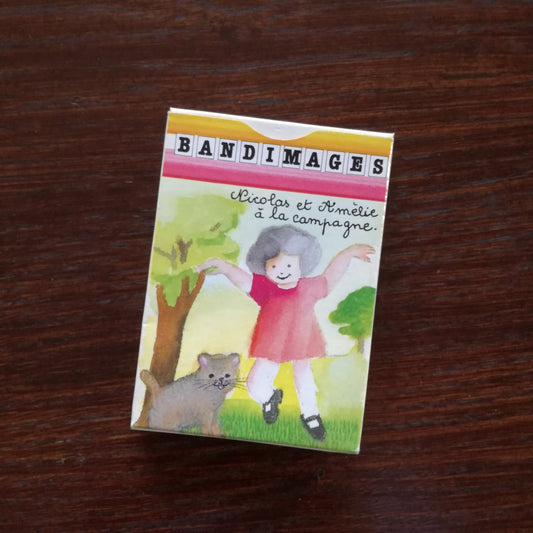 Jeu de 11 cartes Bandimages, Nicolas et Amélie à la campagne, MF Gary, Héron Mérignac Made in France
