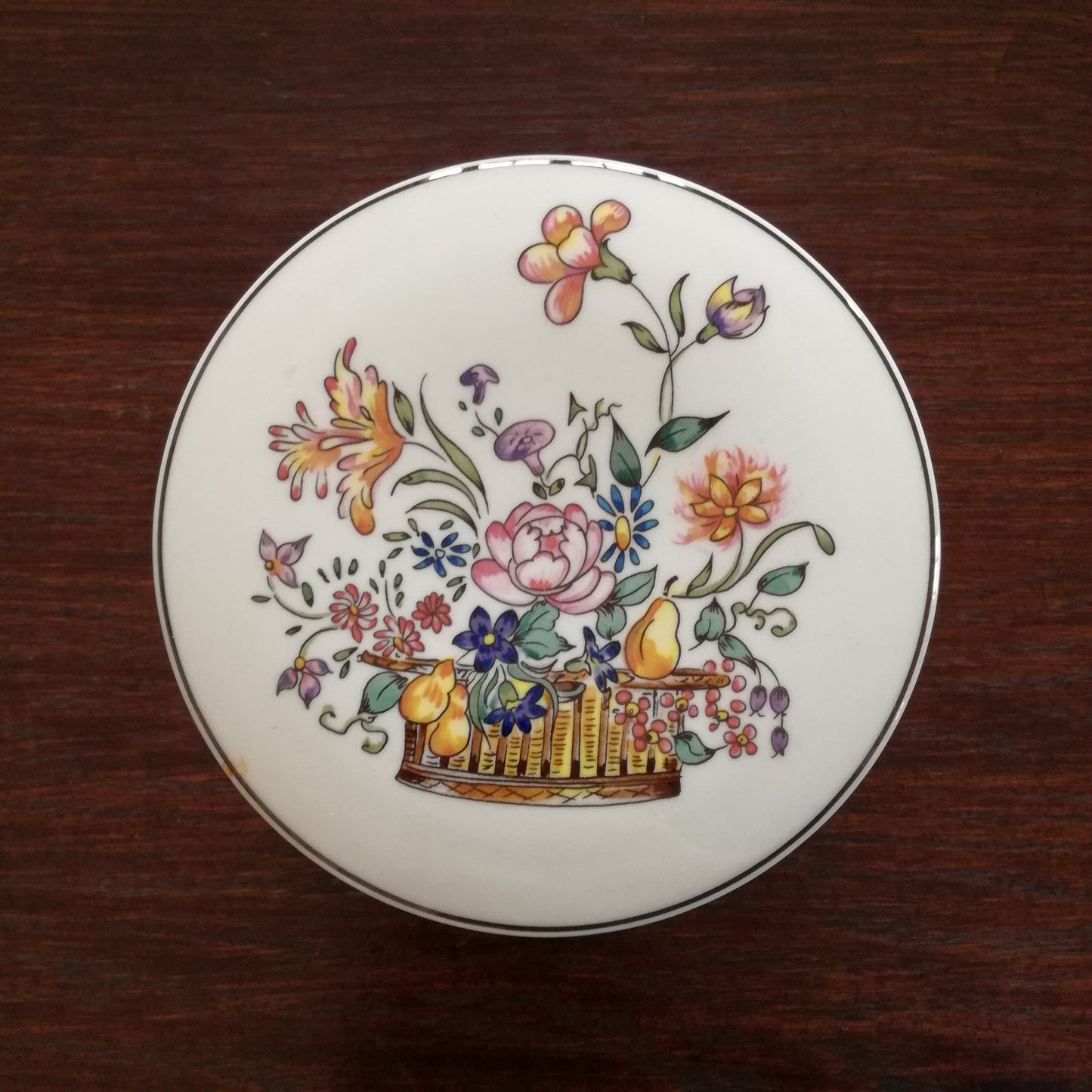 Boîte ronde bonbonnière en vitro-porcelaine, Floralies n°5, Villeroy et Boch