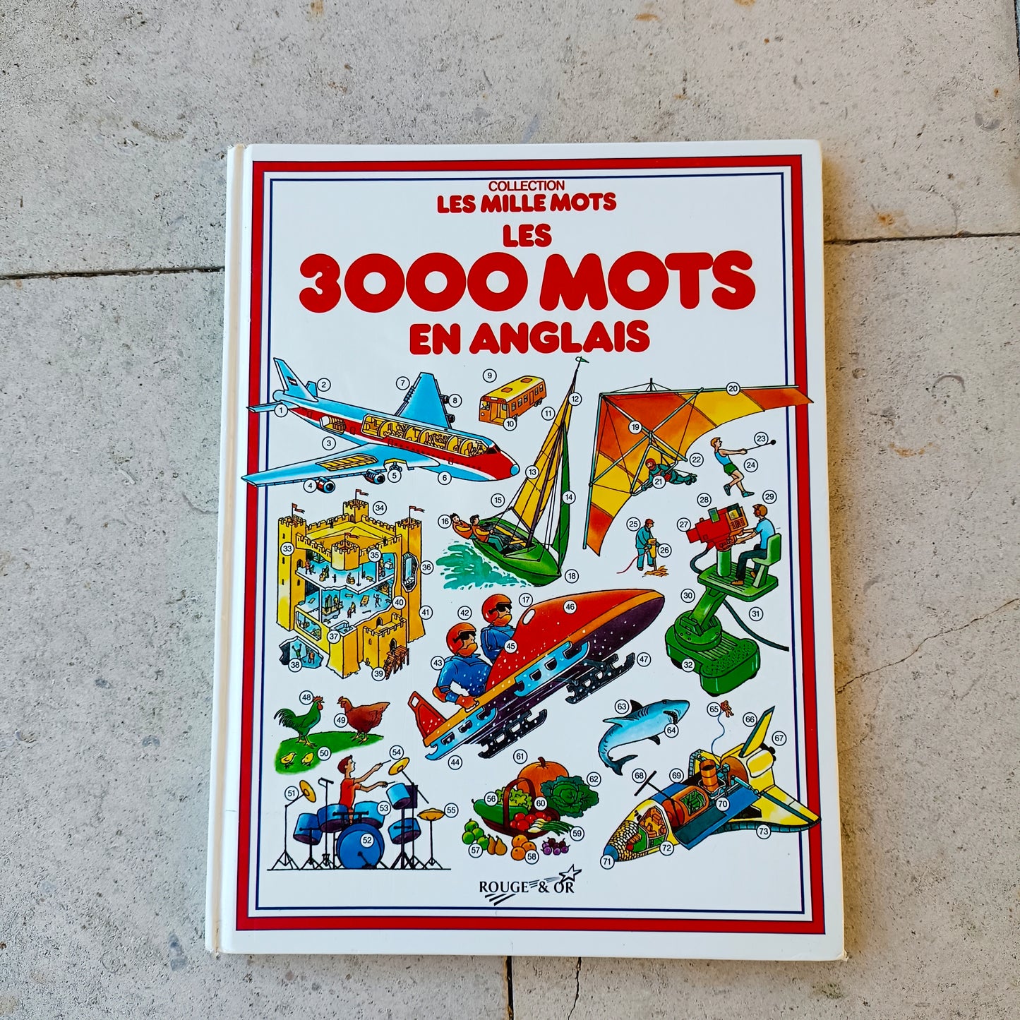 Livre les 3000 mots en anglais, Anne Civardi, coll.  Les mille mots, Rouge et Or, 1984