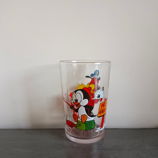 Verre à eau (à moutarde) Chilly Willy et garde, Walter Lantz 1990